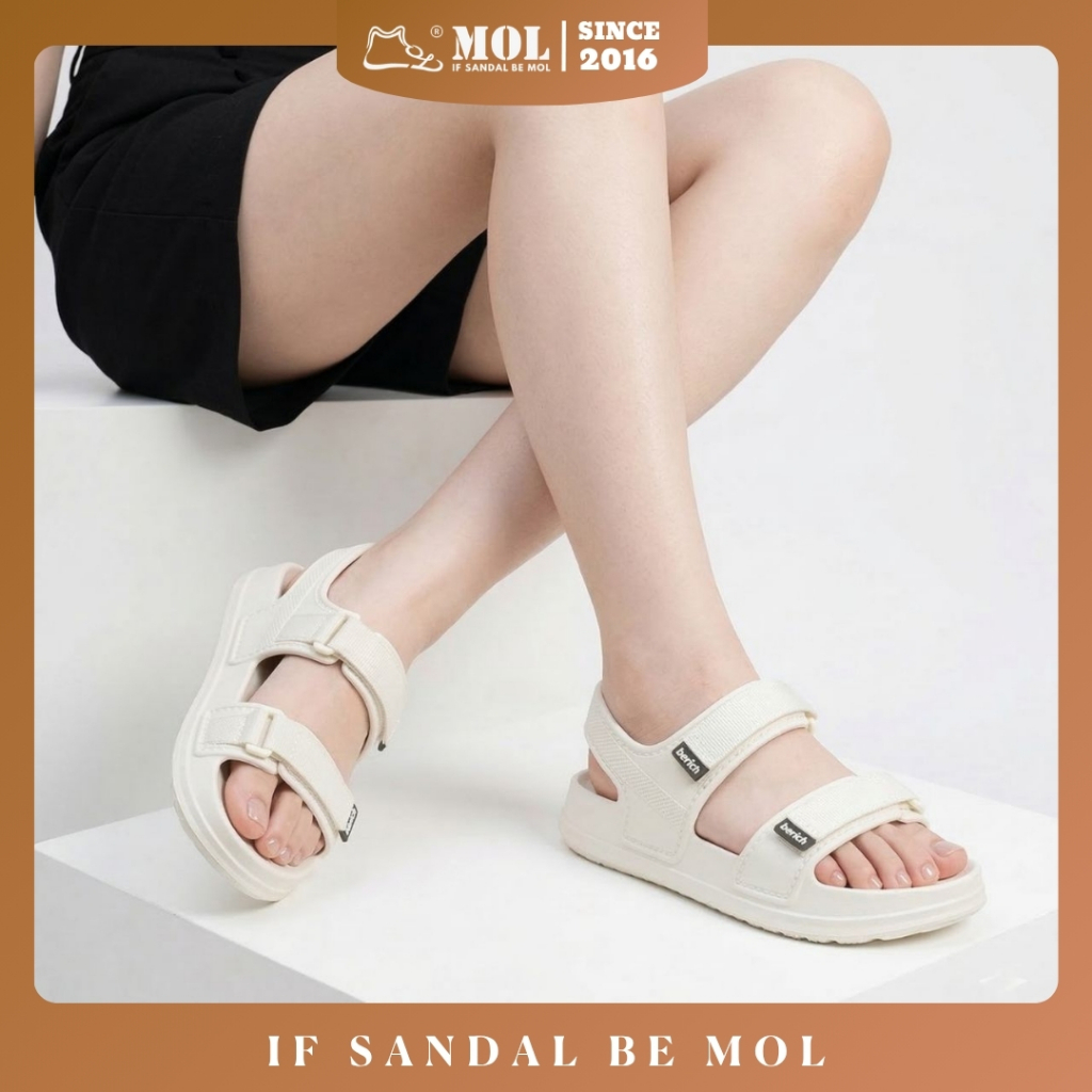 BeRich Sandal IP03Cr น้ําหนักเบา EVA Sole Molded Solid 2 สายรัดแนวนอนสําหรับโรงเรียน Streetwear Beac