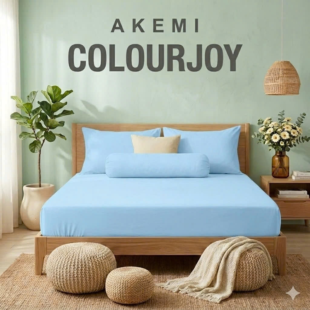 Akemi Colorjoy ชุดผ้าปูที่นอน 4 ชิ้น - ผ้าปูที่นอนและปลอกหมอน MicroXT พรีเมี่ยม หลายสี