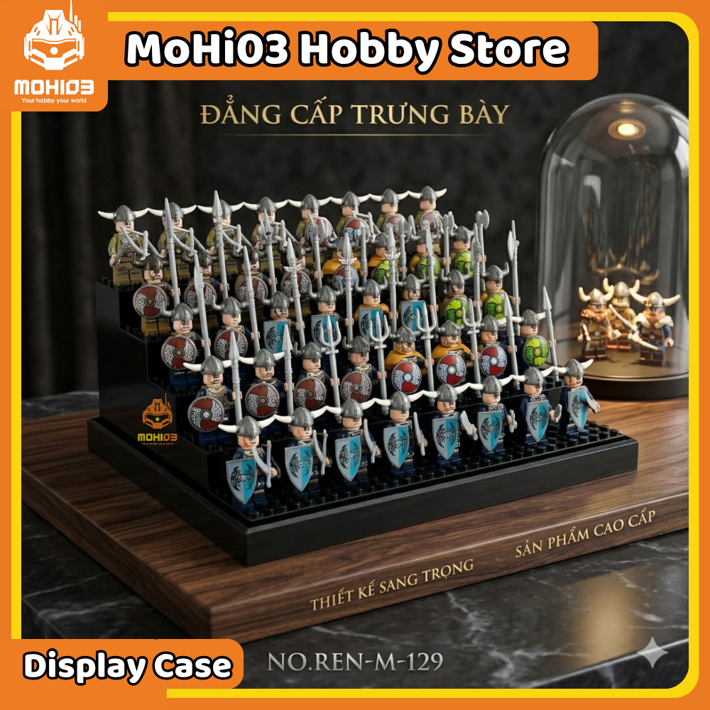 NO.REN-M-129 Premium 5-Layer Minifigure Display Shelf - Lego Compatible Model Stand, Large Capacity 