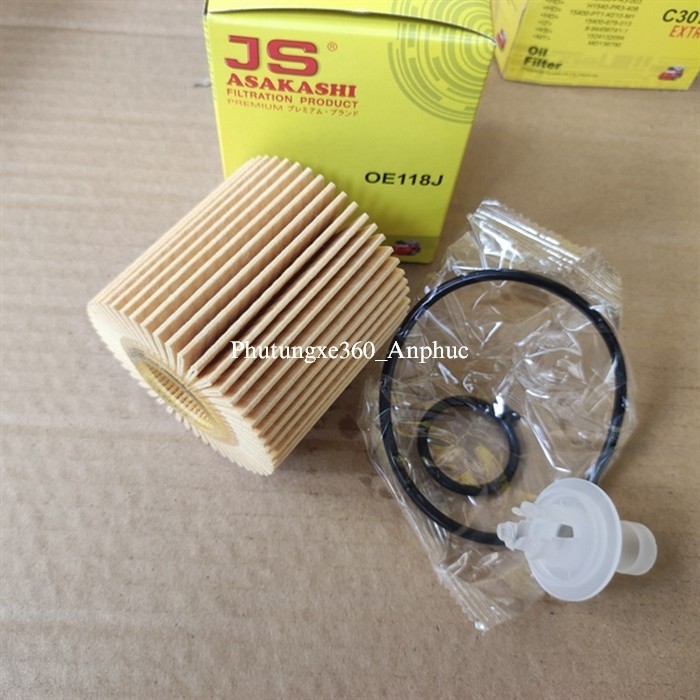 กรองน้ํามันกระดาษพรีเมี่ยมสําหรับ Toyota Camry 2006-2015 ยี่ห้อ JS Asakashi Japan OE118J | 04152-310