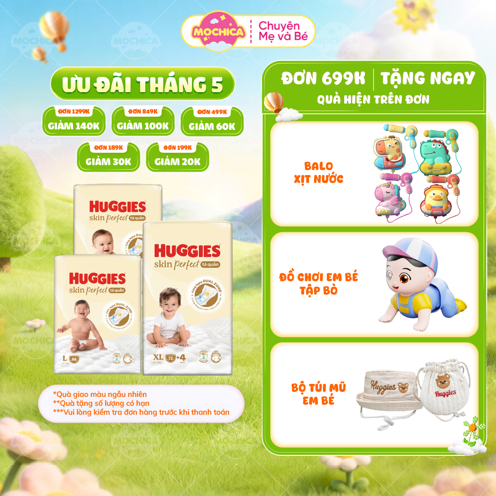 LIVE X-Huggies Skin Perfect ผ้าอ้อมรุ่นใหม่ขนาดเต็ม NB76/S82 อัพเกรดจาก Melaleuca - Mochishop