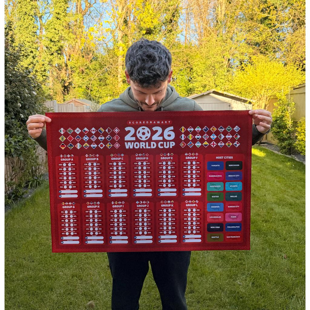 World Cup 2026 ปฏิทินการแข่งขันโปสเตอร์ USA A1 ขนาดขนาดใหญ่ฟุตบอล Wall Decal ตกแต่งห้อง
