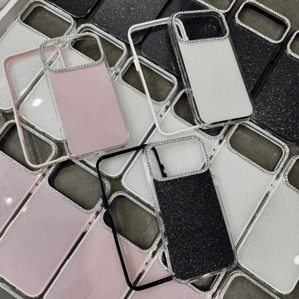 LUXURY DIAMOND IPHONE CASE_Handmade Stone Camera Edge with Glitter Back - Sunny Case