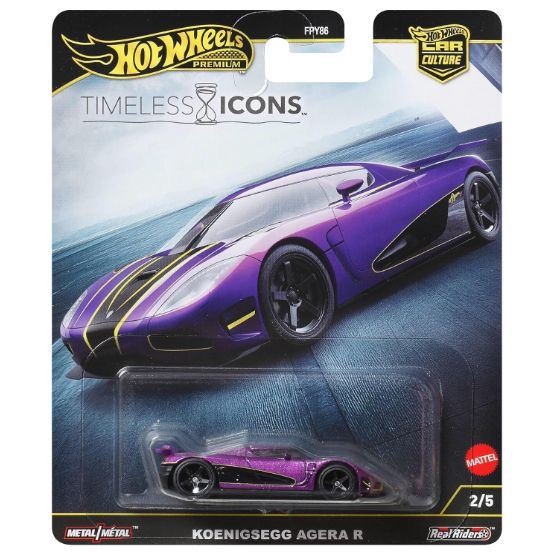 ของแท้ 1:64 scale รถโมเดล Hot Wheels Premium TIMELESS ICONS Koenigsegg Agera R สีม่วง