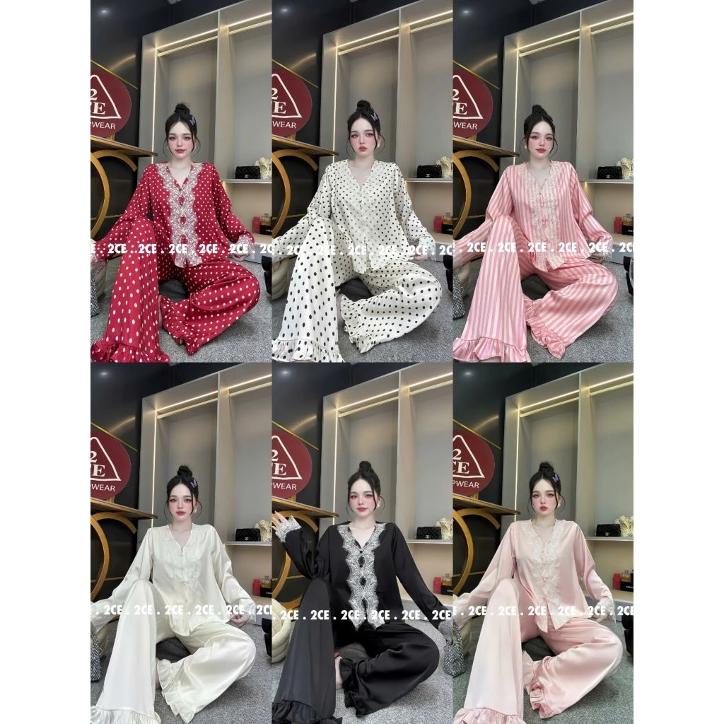 [2CE]Smooth SILK SET WITH LADYS LACE