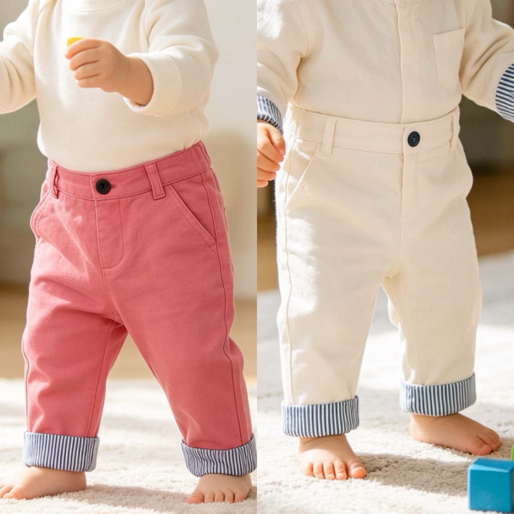 [Excess] (3m- 4y) ผ้าเด็กชายและเด็กหญิง Unisex + กางเกงสีกากี X04-240 L022 L017 C2965 B965