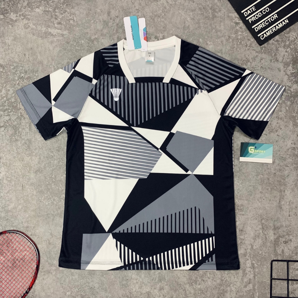 เสื้อแบดมินตัน ดราฮา รุ่นใหม่ 2026 ขาวดํามาตรฐานการแข่งขันผ้าเซซามีเย็น