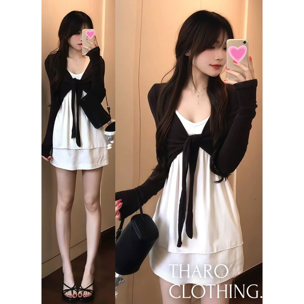 เสื้อแจ็คเก็ตผูกเชือก แขนยาว - เสื้อผ้าทาโร [MH26AO345]