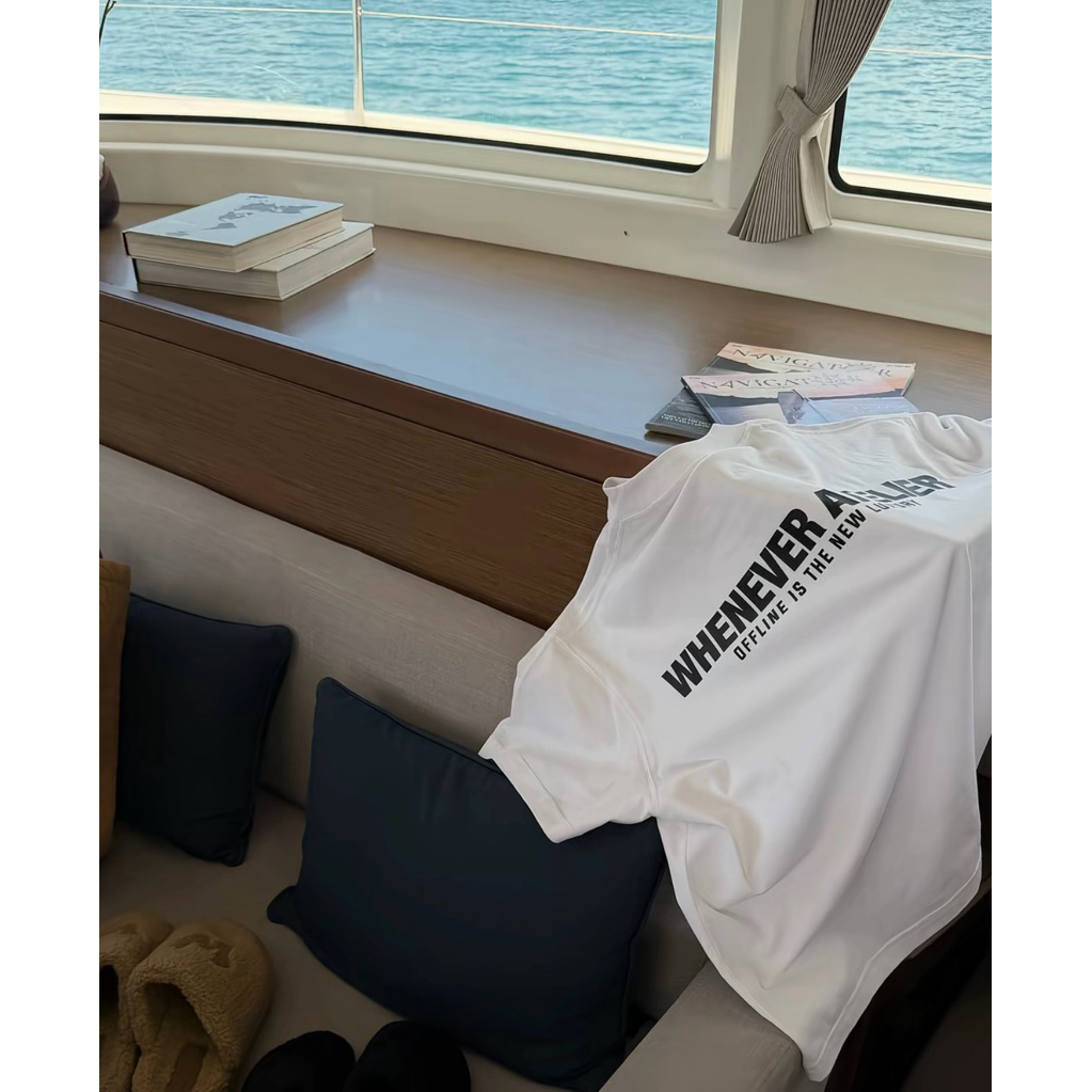 เสื้อยืด Whenever เสื้อยืด Offline Small Form Black / White (ฟรีกระเป๋าโท้ตเมื่อเอเวอร์ )