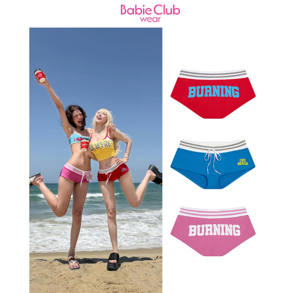 BABIE CLUB | BABIE BURNING SHORTS กางเกงขาสั้นผู้หญิง LOW RISE BEACH