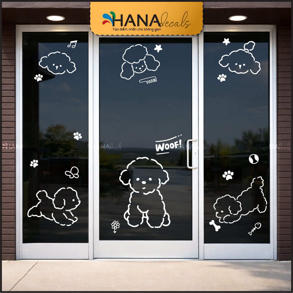PET SHOP สติ๊กเกอร์ติดกระจก PET Store Decorative สติ๊กเกอร์สุนัขและแมว - PETS10 - Hana Decals