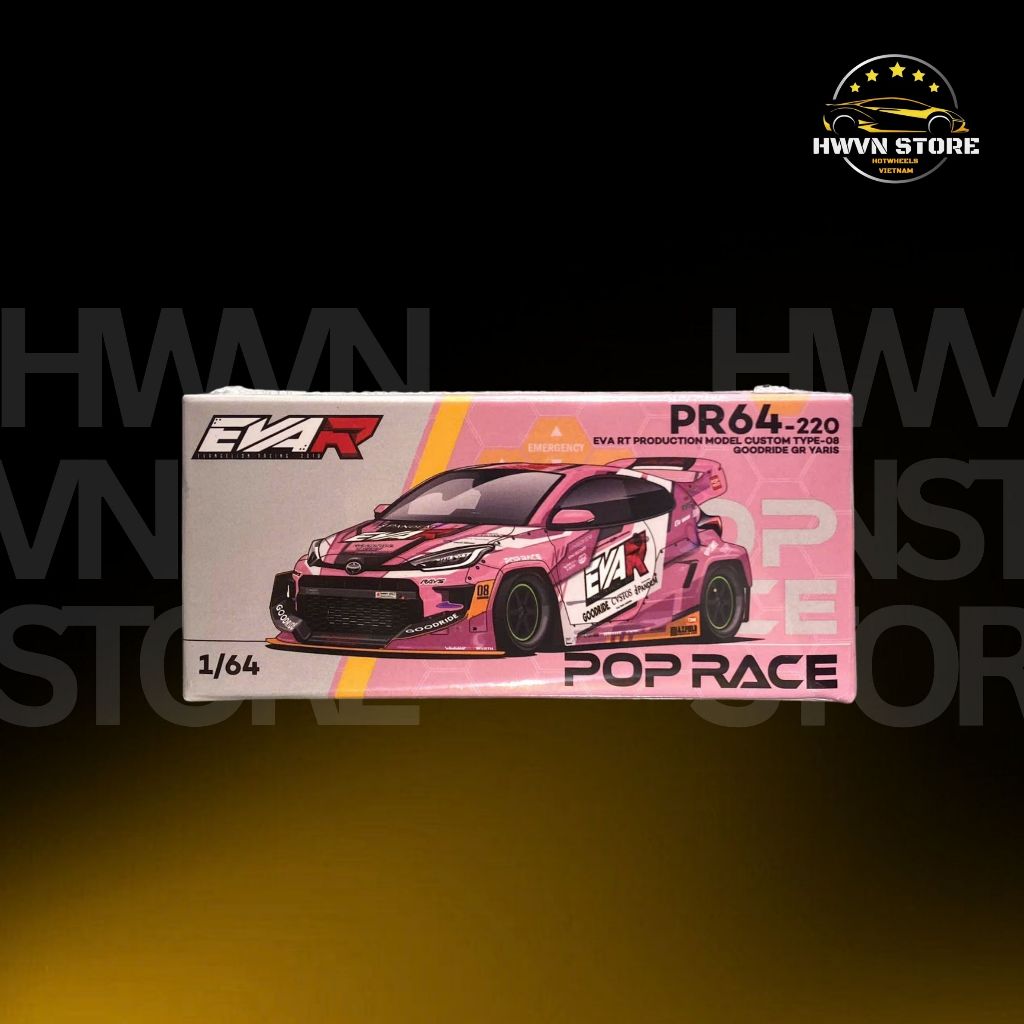 Poprace Eva RT Production Model Custom Type-08 Goodride GR Yaris สีชมพู (PR640220-กล่อง)