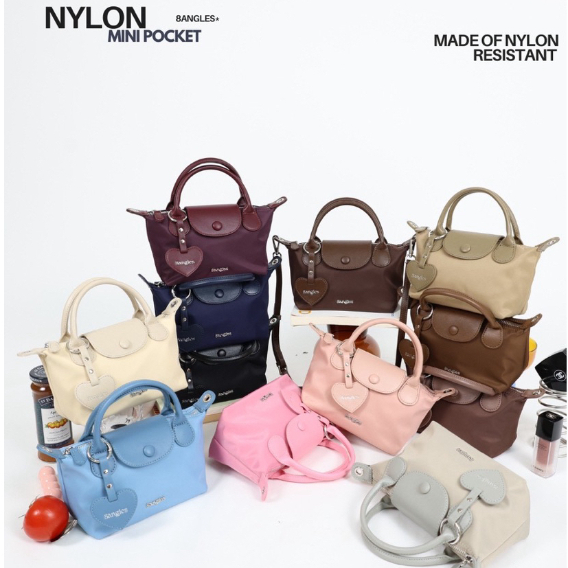 [AUGUST] 8angles Mini Pocket Nylon Crossbody Shoulder Bag 8inch Small and Beautiful Waterproof