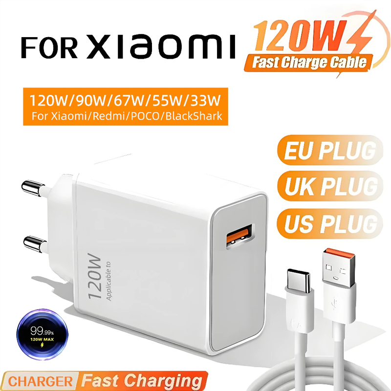 Xiaomi 120W Turbo HyperCharge Fast Charger 6A USB-C สําหรับ Xiaomi 15 14 13 Redmi หมายเหตุ 14 13 12 