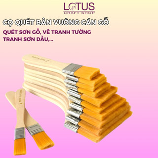 Cọ Quét Sơn Cán Gỗ Bản Vuông Chất Lượng Cao Nhiều Size