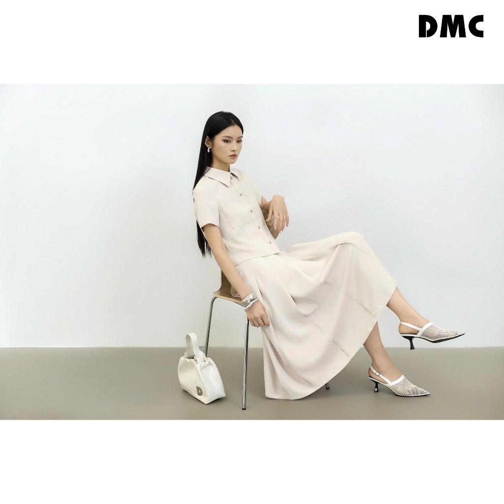 คอปกเยอรมัน เสื้อเชิ้ตกระดุม DMC (เสื้อเชิ้ตทอครีมเข้ม)