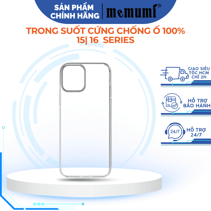 เคส MEMUMI โปร่งใสของแท้ [Anti-Yellow] สําหรับ iP 16 Pro Max/ 16 Pro/ 15 Series