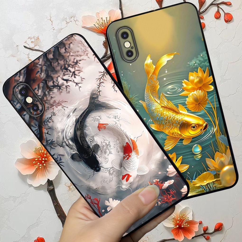เคสสําหรับ Iphone X / ip Xs / ip Xs max พิมพ์ด้วยปลาคาร์พนําโชค