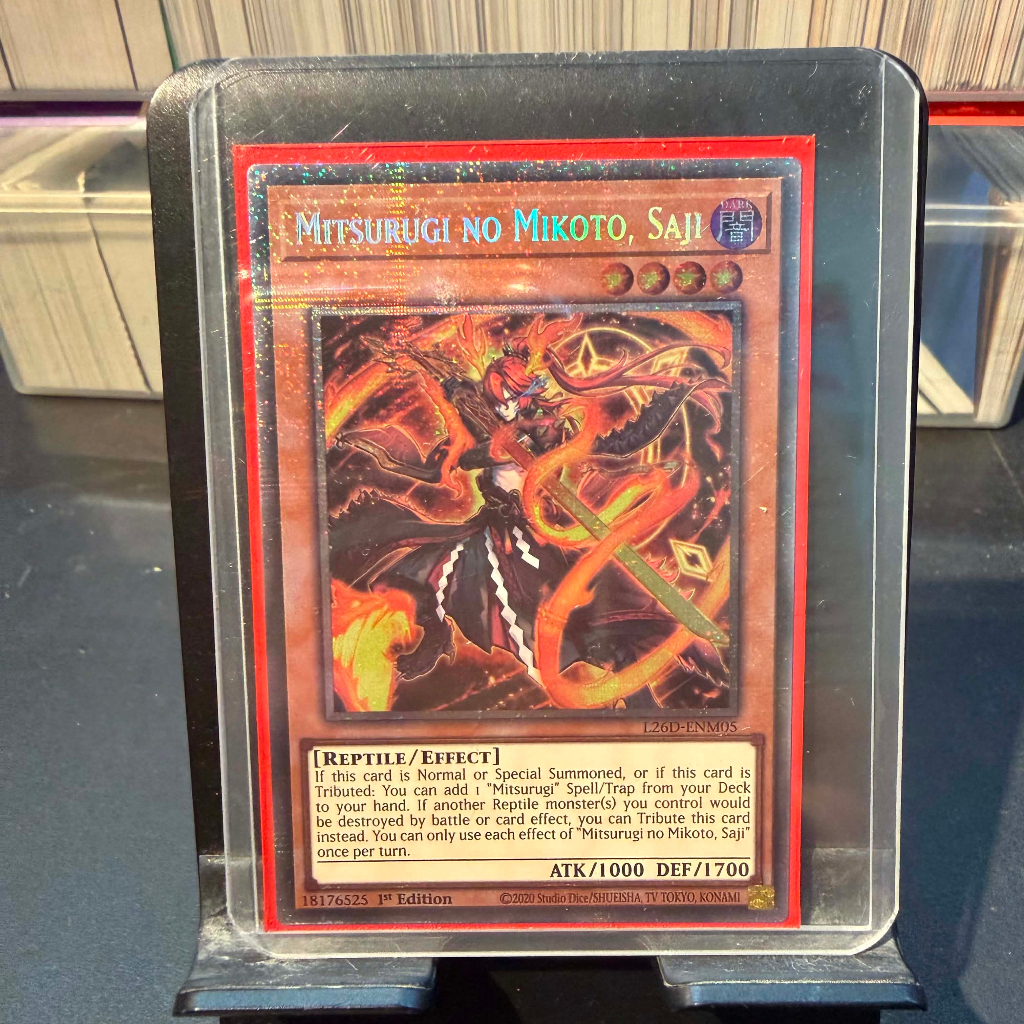 [ การ์ด Yugioh ของแท้ ] L26D-ENM05-Mitsurugi no Mikoto, Saji (Starlight Rare) - เด็คโมเดิร์นในตํานาน
