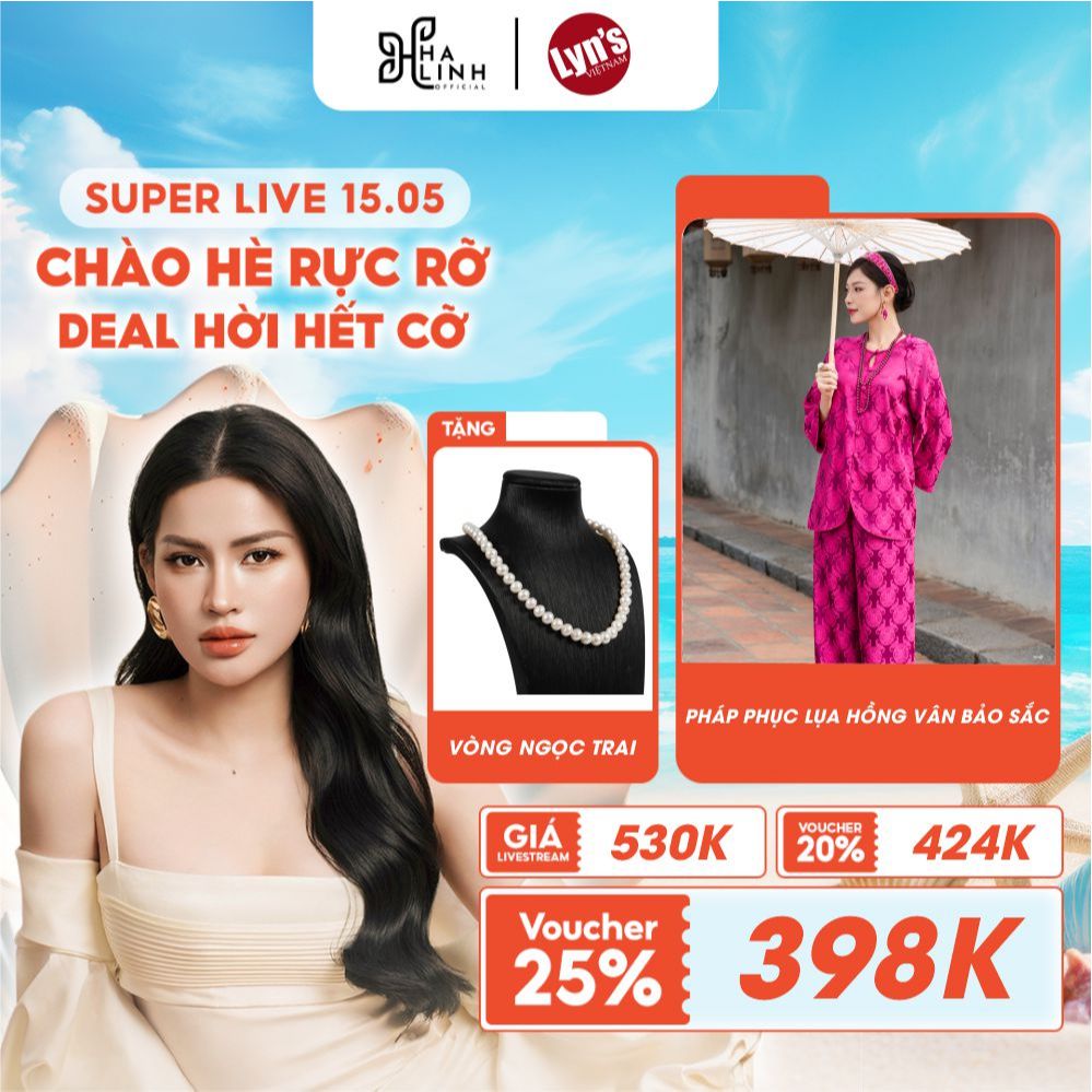 [ VHL x Lyns ] ชุดเดรสธรรมะผ้าไหม Hong Van Bao Sac ลายทอคุณภาพสูง และสร้อยคอไข่มุกฟรี - LPPL26026P