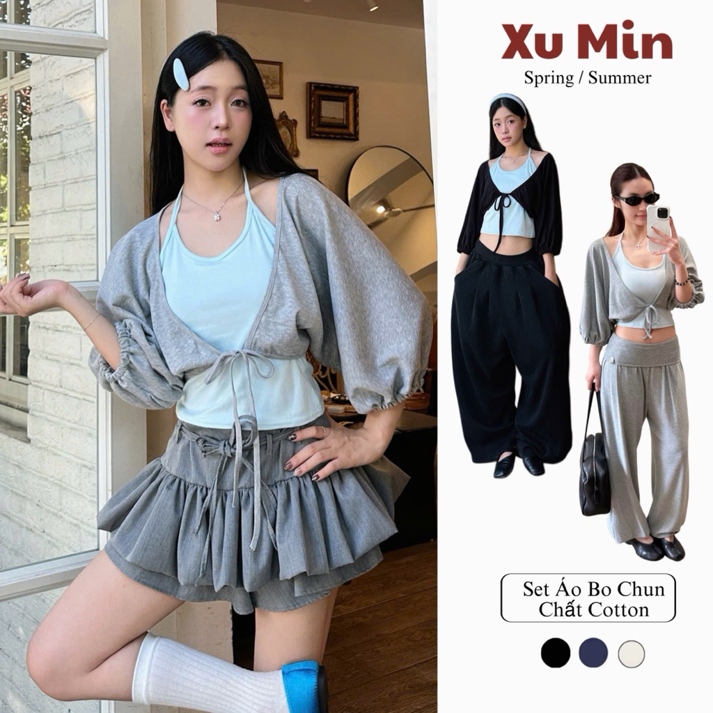 เสื้อ Xu Min Min (2S เสื้อ + เสื้อตัวนอก) (ไม่ขายปลีก) ผ้าฝ้ายแขนไม่ซ้ําใคร (เสื้อ 2s + เสื้อตัวนอกแ
