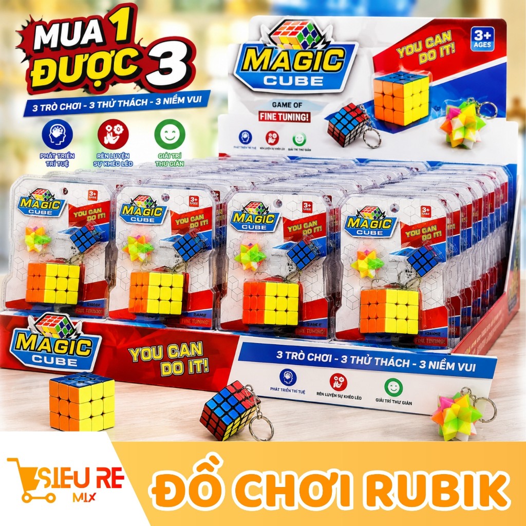 ชุดของเล่น 3-PIECE RUBIK เพิ่มลูกบาศก์รูบิค 3x3 ลูกบาศก์รูบิคดาวที่หมุนง่าย ราบรื่นและสร้างสรรค์ R10