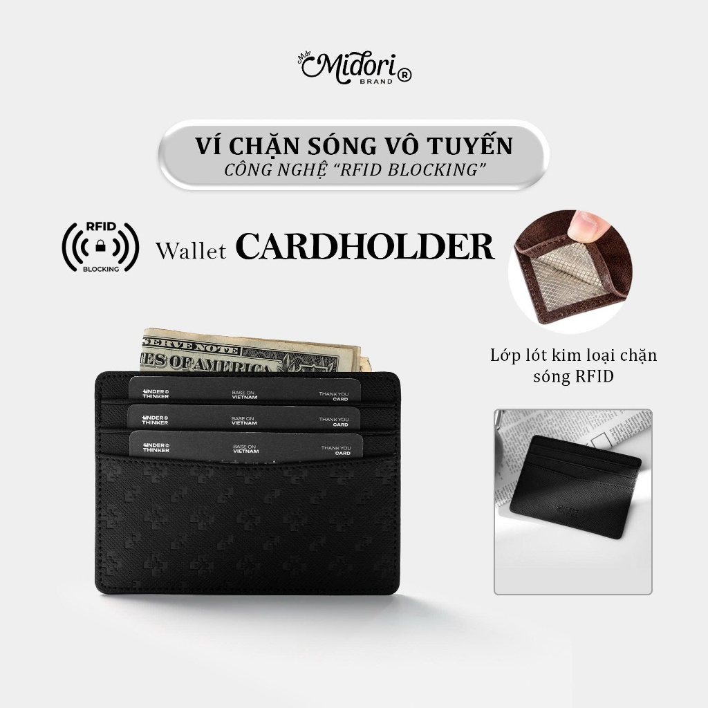 ที่ใส่บัตรหนัง PU อเนกประสงค์ CARD HOLDER ป้องกัน RFID Blocking สำหรับผู้ชาย | M STUDIO