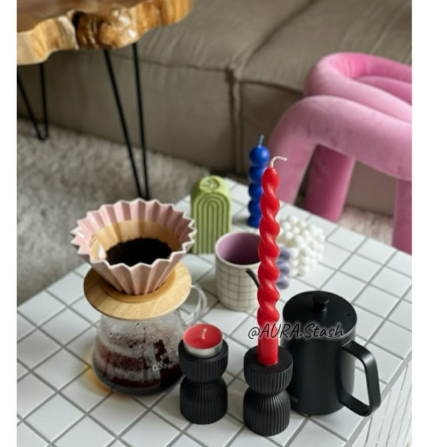 Double Candle Holder & Tealight Duo Glow black – 2-in-1 Candle & Tealight Holder