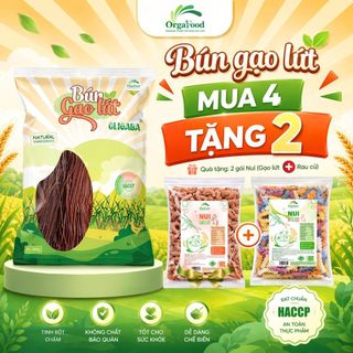 [COMBO SIÊU HỜI] Bún gạo lứt Orgafood Oligaba [Mua 4 tặng 2 nui 250g], ăn thực dưỡng, tiểu đường, ăn chay, healthy