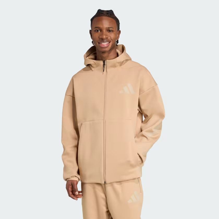 Adidas Track Jacket ZNE เสื้อฮู้ดมีซิปแนวตั้ง - ครีม - KC7904