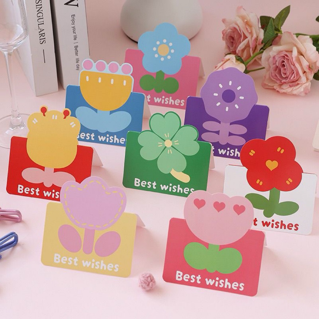 [ชุด 30 แผ่น] กระดาษแพ็คแท็กพร้อมถุงแก้วดอกไม้ 3D RANDOM PREMIUM MODEL AS PICTURED 10X14CM