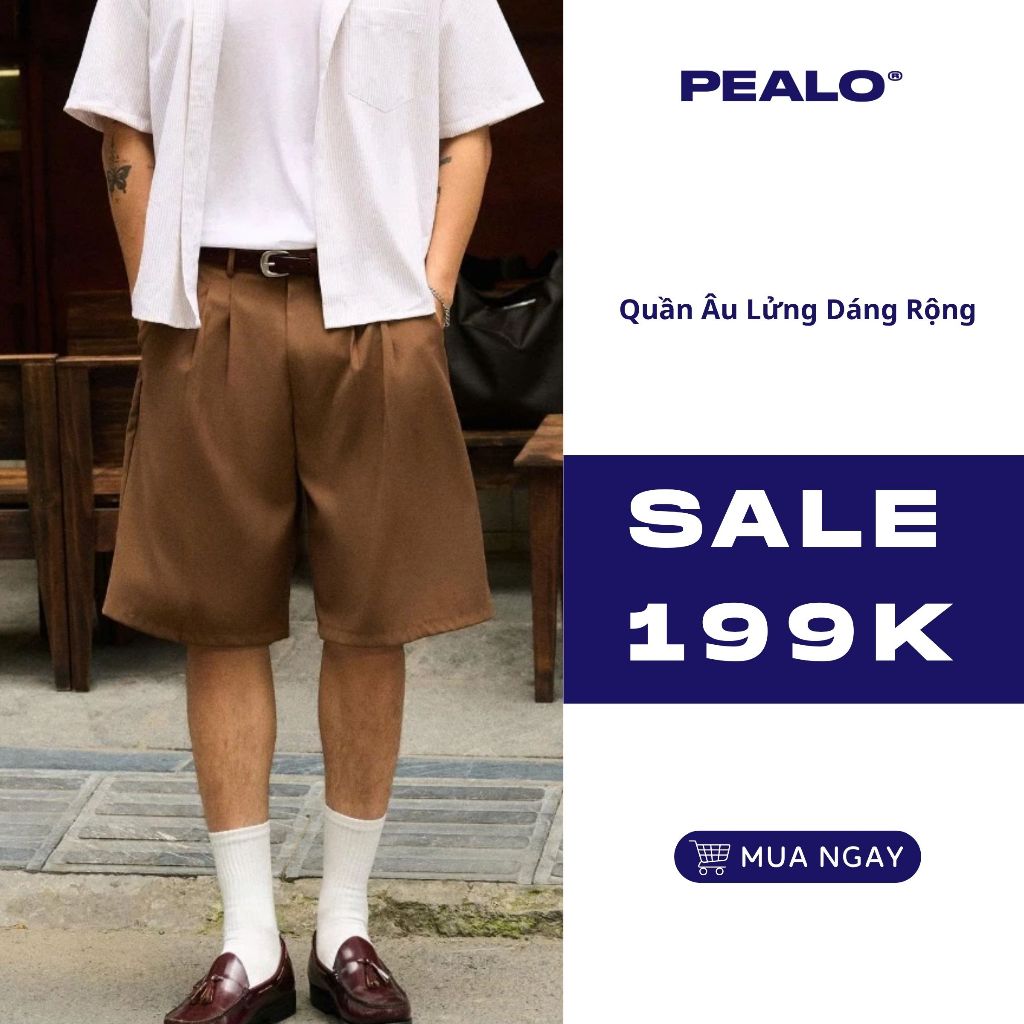PEALO กางเกงขาสั้นผู้ชายคุณภาพสูงออกแบบ HACK SHAPE PANTS