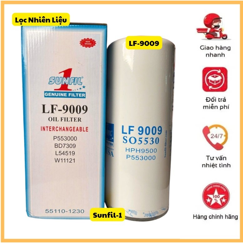 กรองน้ํามันเครื่อง LF-9009 Sunfil-1 สําหรับเครื่องยนต์ดีเซล