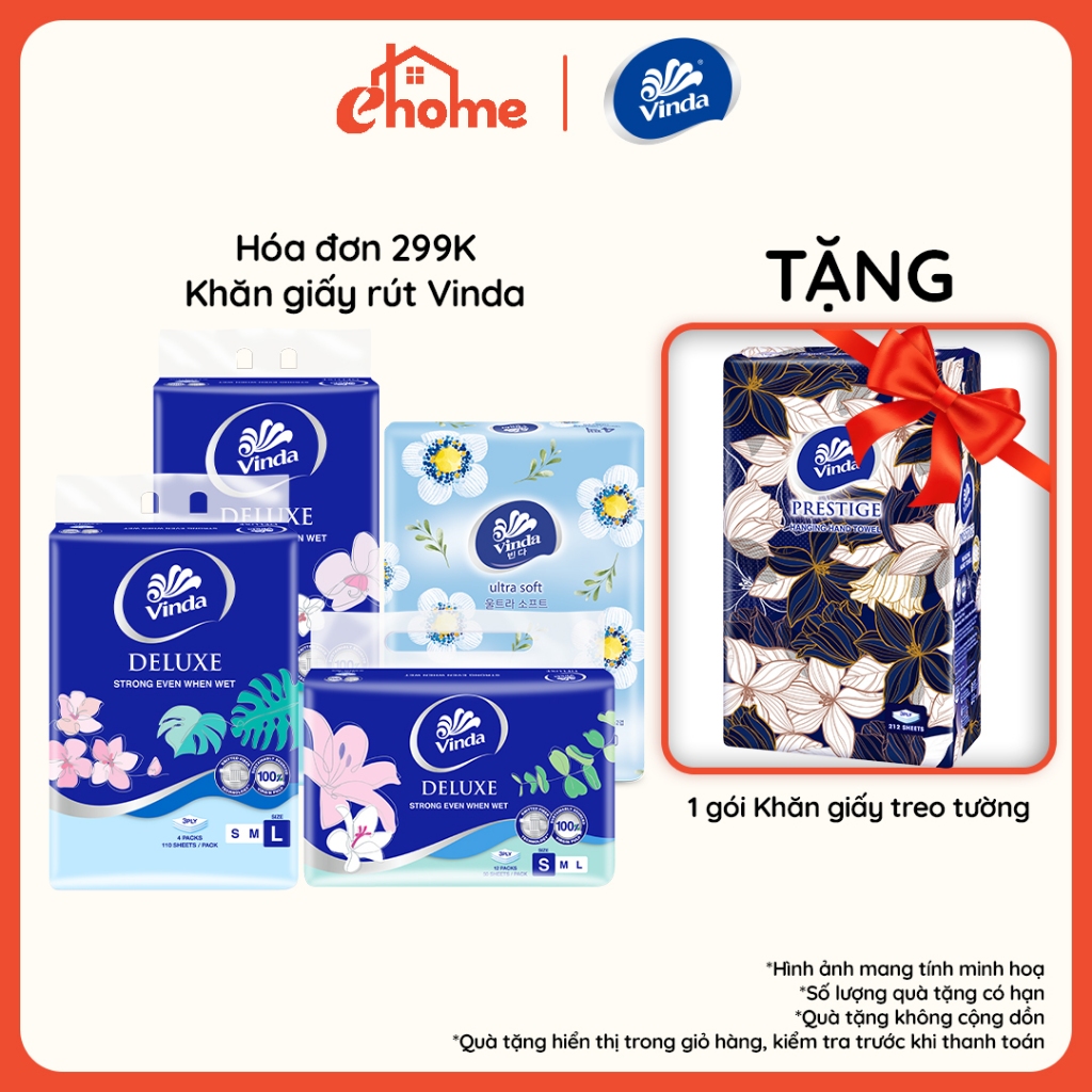 Vinda Deluxe Premium กระดาษทิชชู่ Size S/M/L ปลอดภัยสําหรับผิว