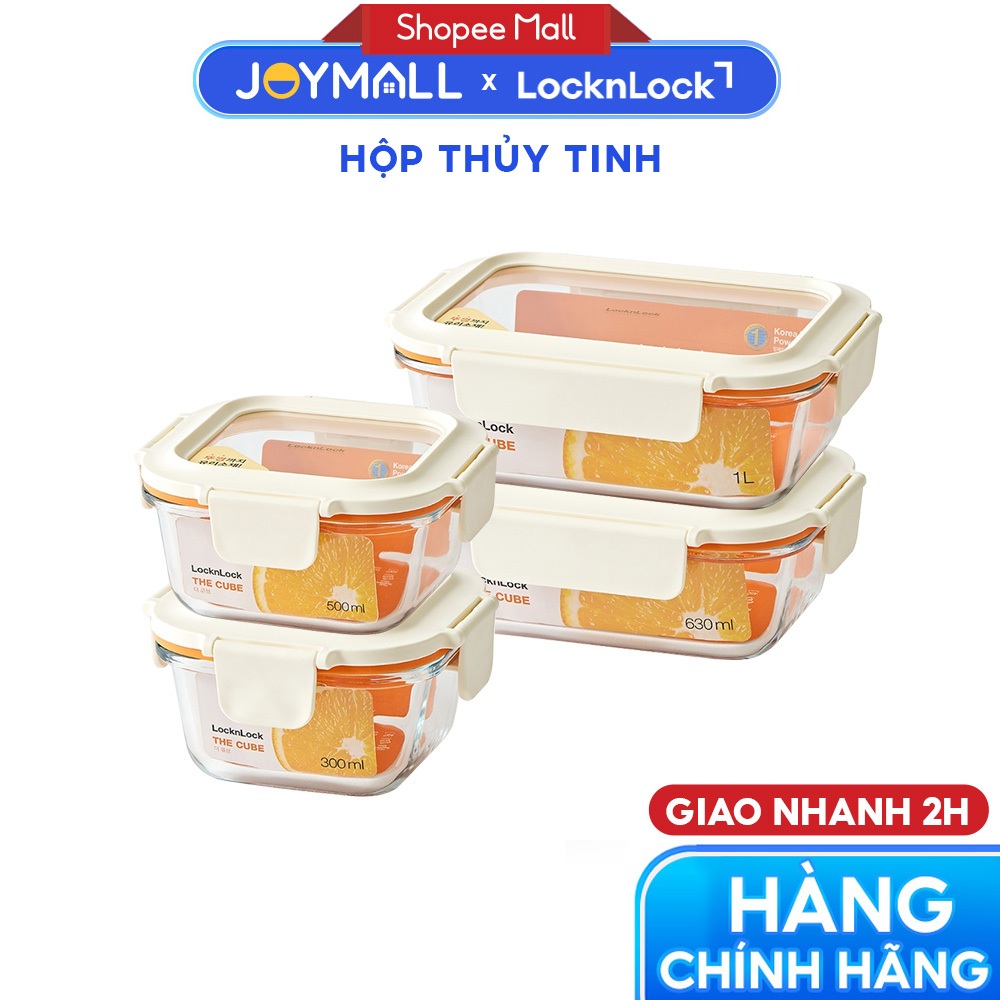 LocknLock กล่องใส่อาหารแก้วสี่เหลี่ยม สินค้าแท้ ความจุเยอะ - JoyMall