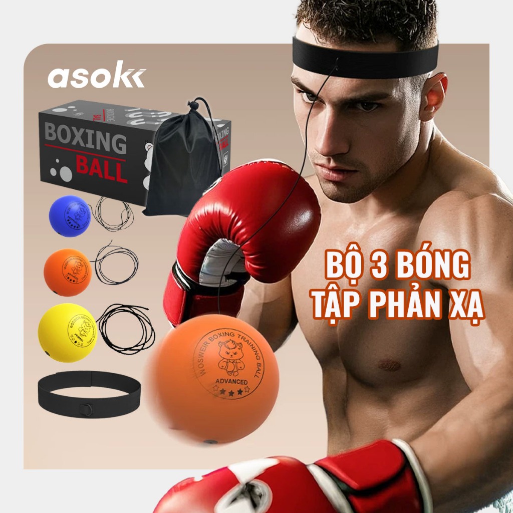 Home Boxing Reflex Ball Set ที่คาดผม มวย Reflex Training Ball Asokk DC07
