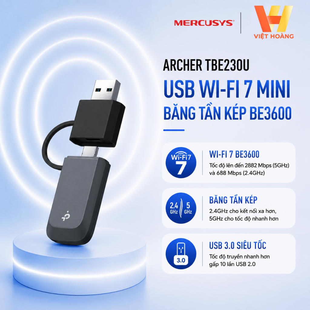 [TBE230U ]TP-Link Archer TBE230U USB Wi-Fi 7 Mini Dual Band BE3600