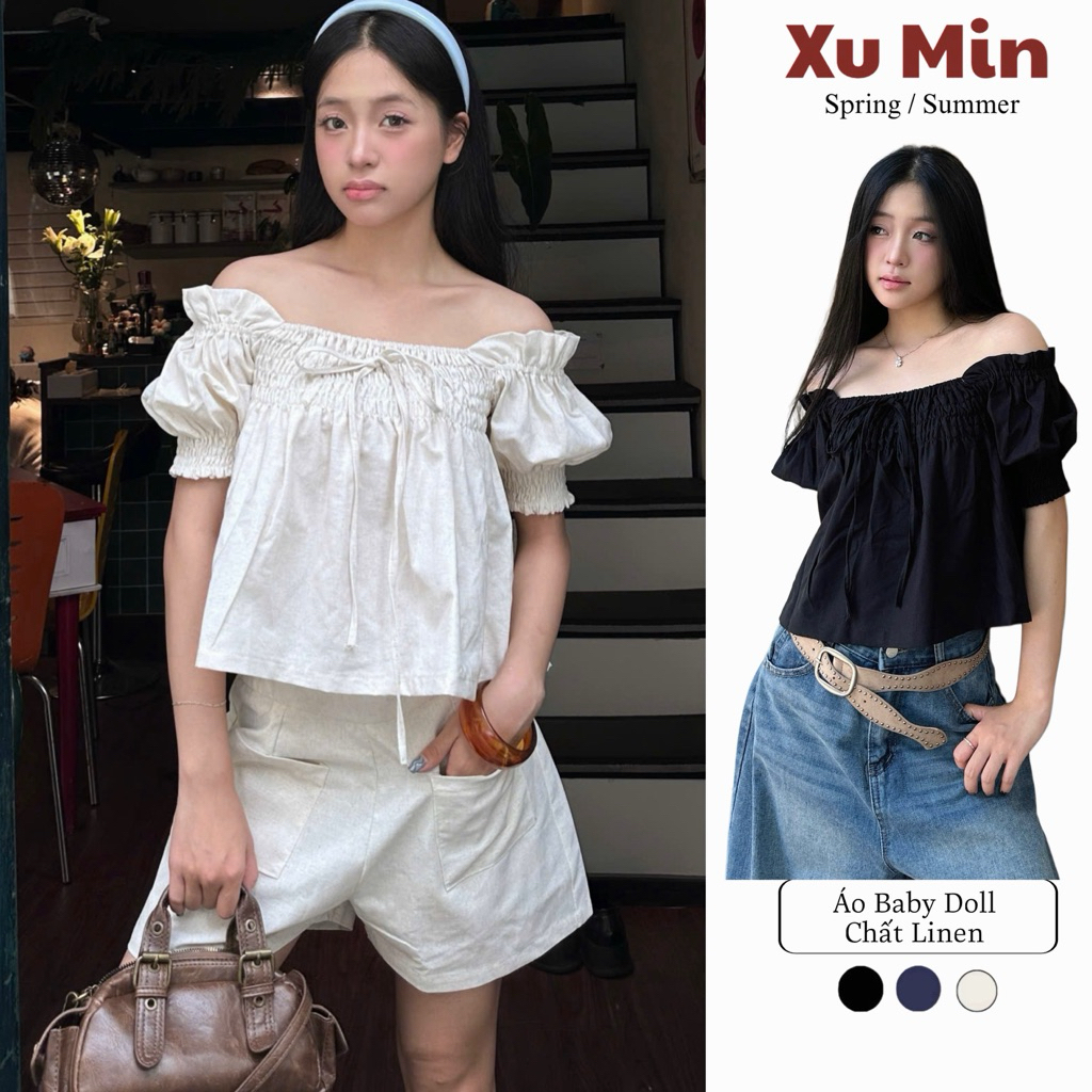 ตุ๊กตาเด็ก เสื้อเชิ้ตผ้าลินิน Xu Min Min ใส่ได้ 2 แบบ