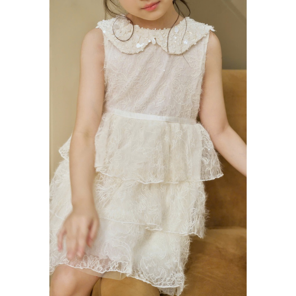 [ SolLa Baby ] ELARA DRESS - ชุดเจ้าหญิงคอปก Rhinestone สําหรับเด็กผู้หญิง