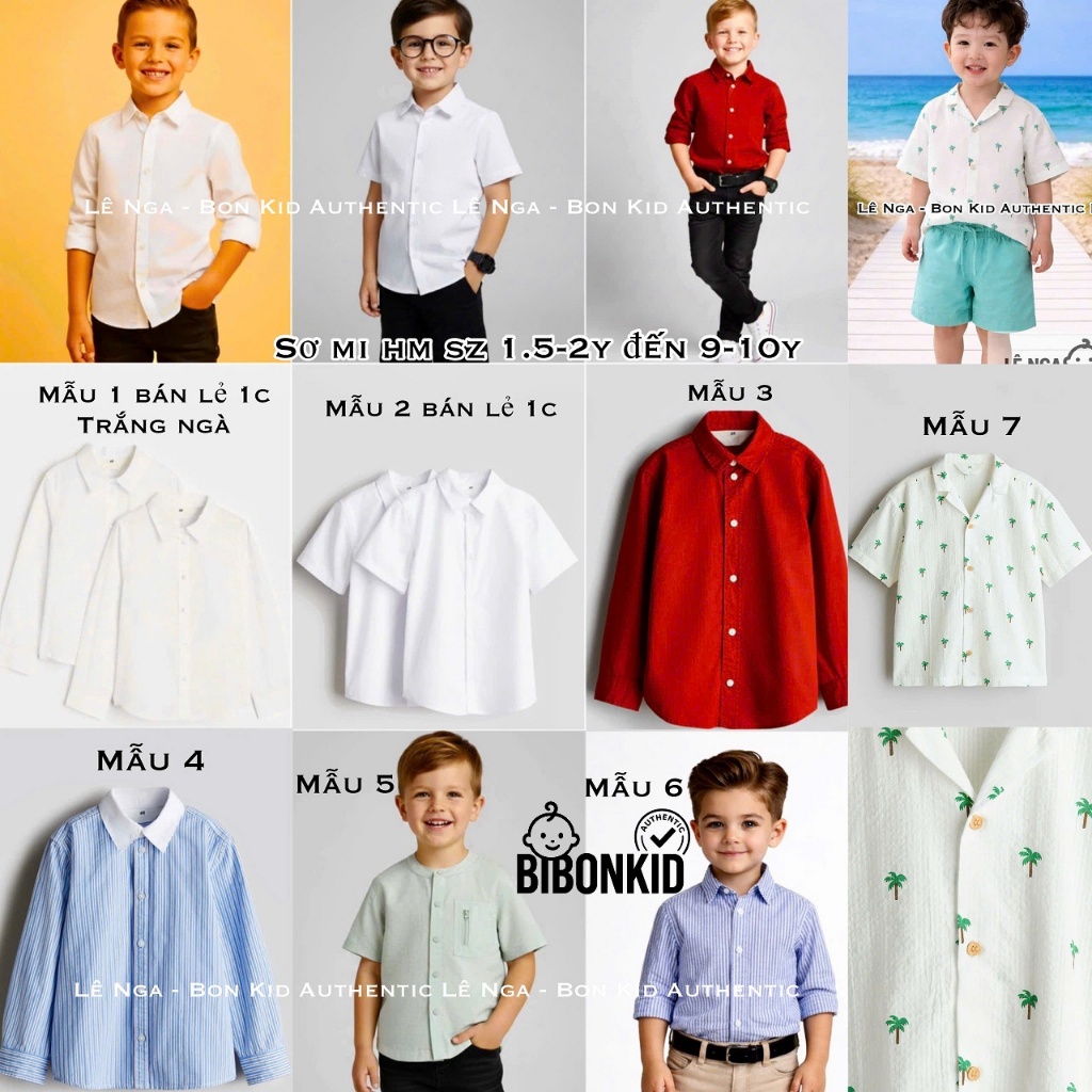 [Bibonkid] เสื้อเชิ้ตเด็ก HM ไซส์ตั้งแต่ 1.5-2y ถึง 9-10y