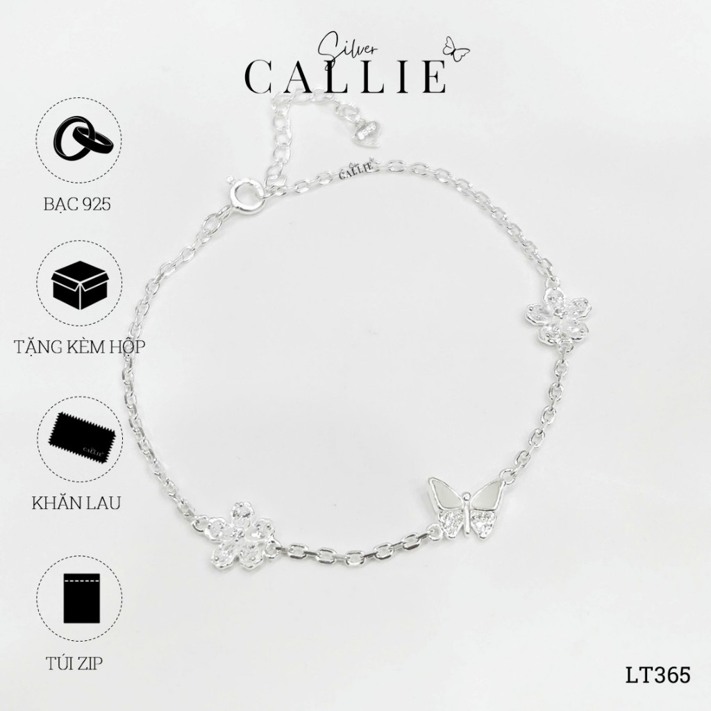 LT365 - สร้อยข้อมือดอกไม้หินผีเสื้อ Callie Silver