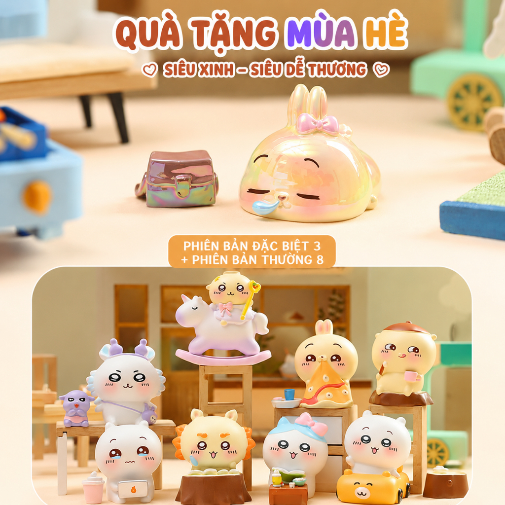 Blind Box Chiikawa Cute – โมเดลมินิน่ารักสําหรับโต๊ะเรียน / ของตกแต่งโต๊ะทํางาน – กล่องสุ่มปริศนา