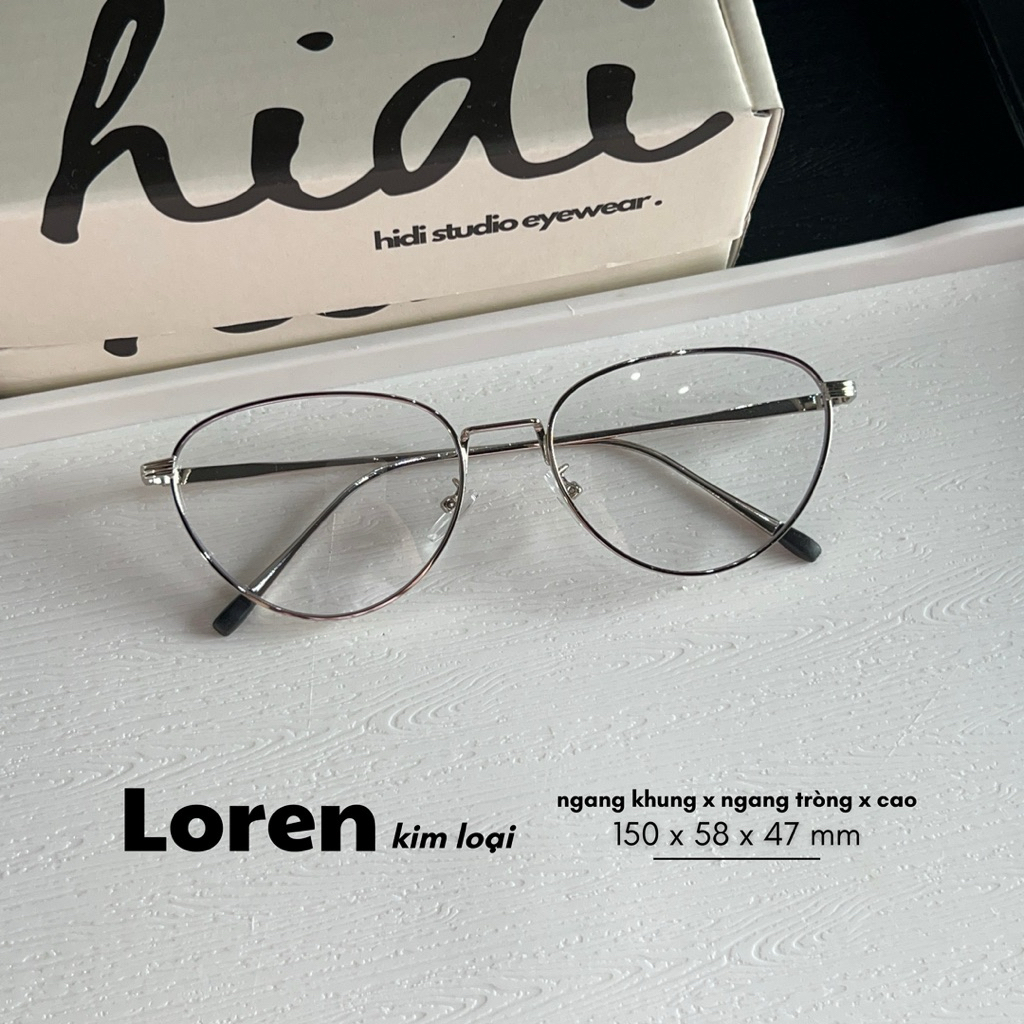[Loren] กรอบแว่นตาโลหะทรงรีตาแมว Loren ทรงแว่นสลิม กลางถึงใหญ่ เหมาะสําหรับใบหน้าใหญ่และขนาดกลาง แว่นตา Hidi Studio