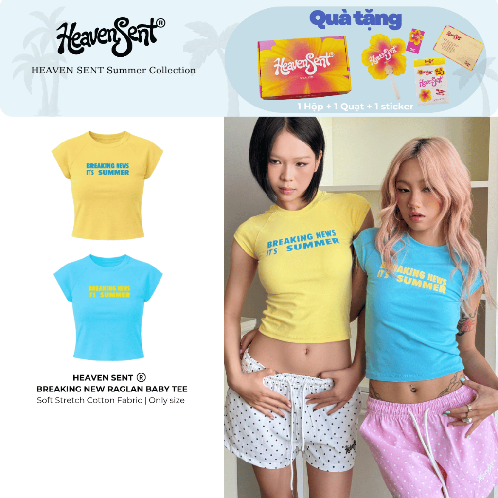 [SUMMER 2026 COLLECTION] Baby Tee Raglan Borip Breaking Fabric ใหม่ - HS_TS013