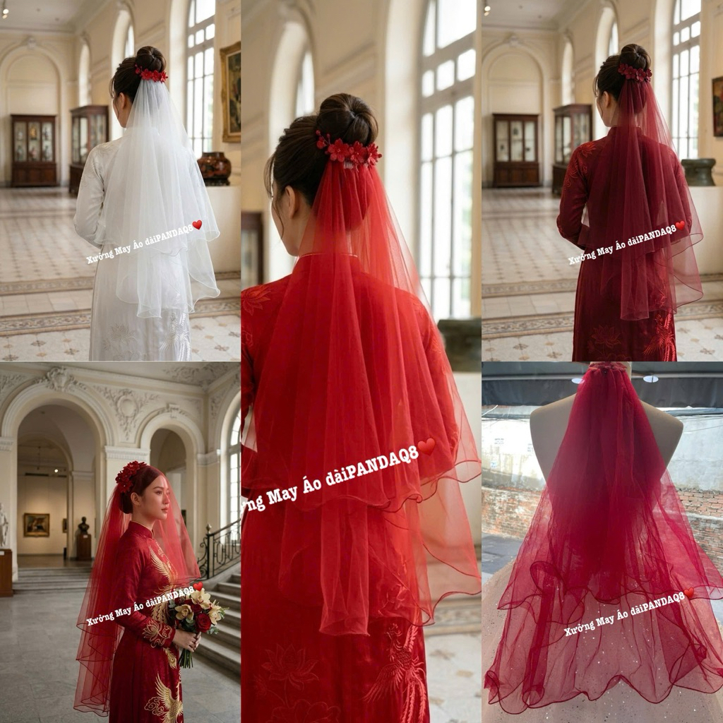 DOUBLE/VEIL ชีฟองเจ้าสาว WEDDING DRESS MIDU SHORT LACE WEDDING DRESS