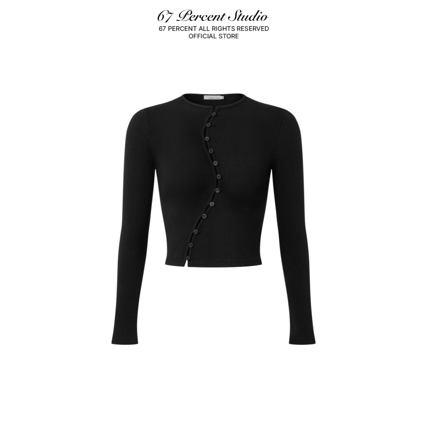 เสื้อสเวตเตอร์ Slim CURVED BUTTON 67PERCENT/67% - ปุ่มโค้ง KNIT