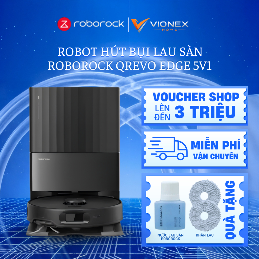 Roborock Q Revo Edge 5v1 Floor Vacuum Cleaner Robot - International Version - สินค้าของแท้