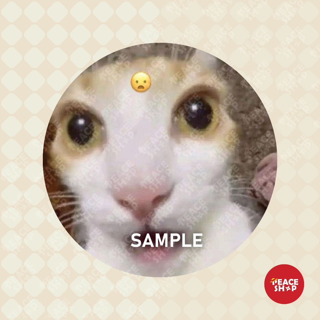 TRI Glitter cat meme badge Funny Inanimate Badge Cat Meme HH173