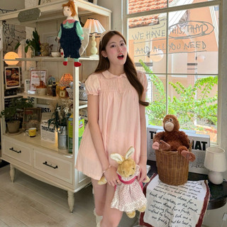 Đầm babydoll NGẮN cổ tròn tay phồng coquette phối chun LyLy Dress