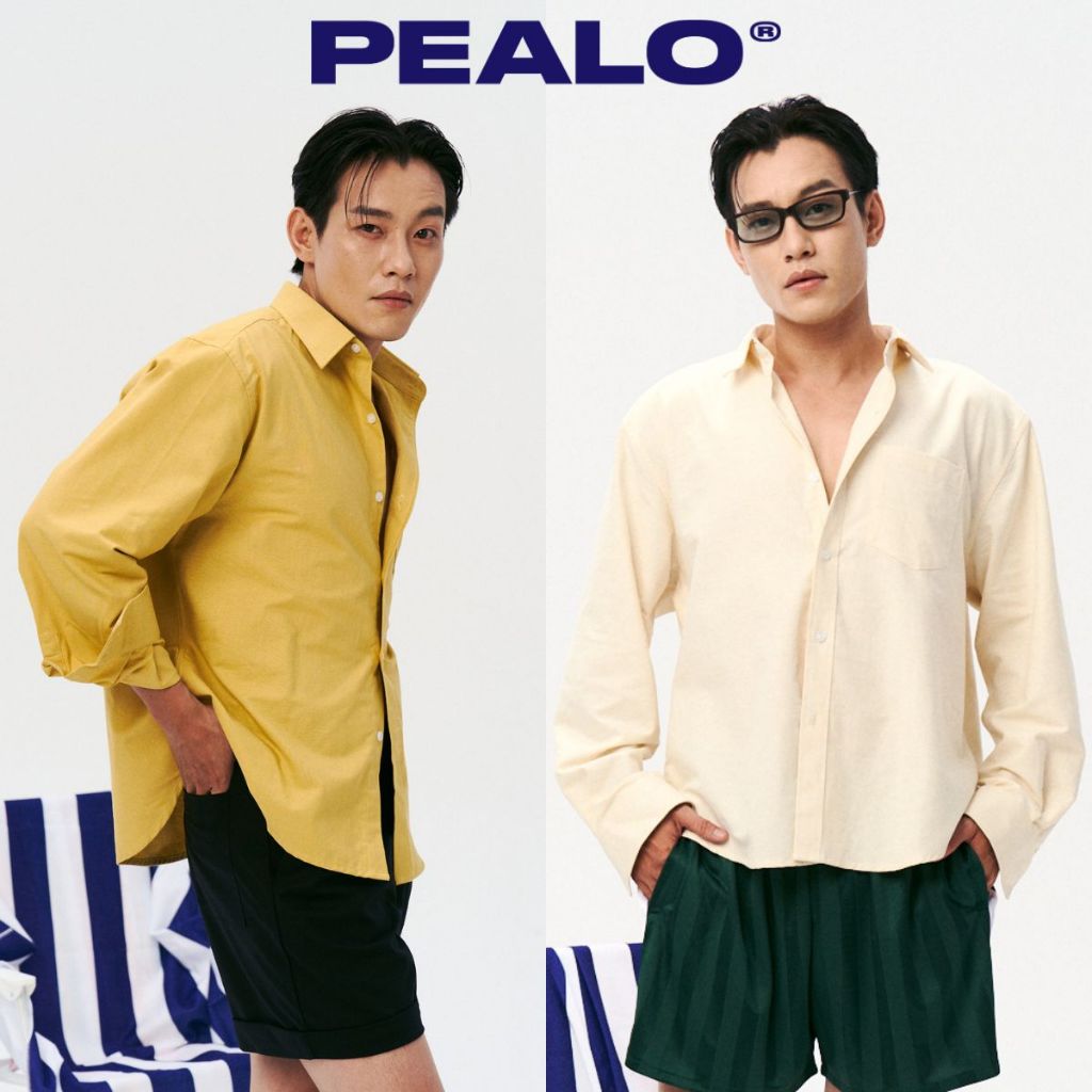 เสื้อเชิ้ตผู้ชาย PEALO วัสดุ oxford พรีเมี่ยม นุ่ม ลื่น และเท่ ผ้าคุณภาพสูง